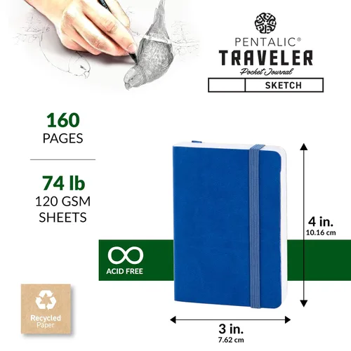 Vista 3 de Cuaderno de bocetos Travelers Dot Grid Pentalic Art, libre de ácidos