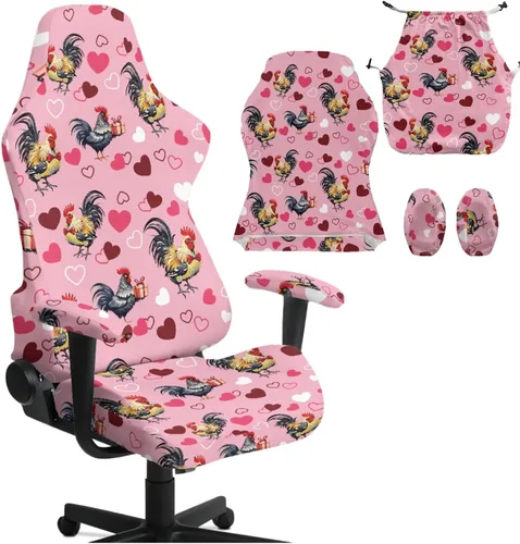 Vista 10 de Heart Gaming Chair Cover for Desk Chair Stretchy Armrest Covers Washable Ergonomic Office Seat Cover Dustproof Gaming Chairs Easy to Fit Home Office