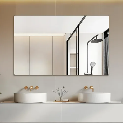 Vista 10 de Espejo Grande de 72" x 36", Espejo de Baño Rectangular Moderno con Borde Pulido Sin Marco, se Cuelga Horizontal o Verticalmente. Espejos de Baño