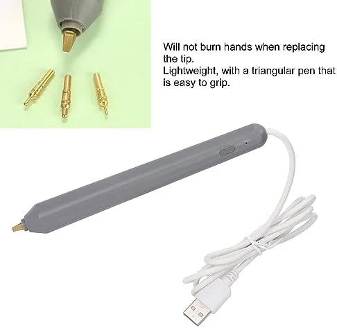Vista 3 de Diydeg Bolígrafo de papel de aluminio térmico con 4 tamaños de puntas de metal, juego de bolígrafos de aluminio calentados en caliente para hacer