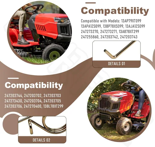 Vista 3 de 732-05151A - Muelle tensor izquierdo compatible con tractor de césped MTD Troy-Bilt Craftsman, modelo de puño XT1 XT2 LX42 LT46 LT42 FAB CC600 CC C