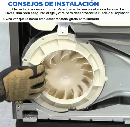 Vista 5 de Rueda de ventilación de secadora 694089 de FreeCat, ensamblaje de ventilación de secadora de repuesto compatible con secadoras Kenmore y Whirlpool
