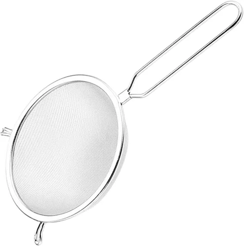 Vista 11 de Colador de malla de acero inoxidable con colador de cucharón ranurado de mango largo para servir fideos y albóndigas diseño único para preparación