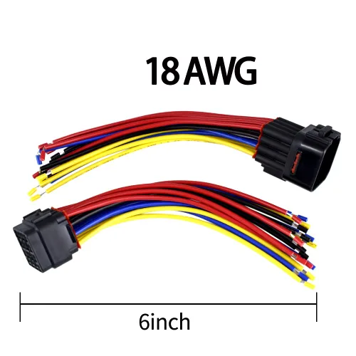 Vista 6 de Conector de 16 pines impermeable, enchufe eléctrico, cable de extensión automotriz para automóvil, vehículo, motocicleta, camiones, barcos