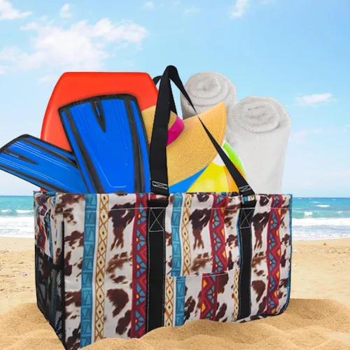 Vista 41 de NGIL Bolsa de comestibles reutilizable extra grande plegable de gran tamaño para comestibles, almacenamiento, picnic, playa, Estampado