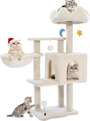 Vista 9 de Árbol gótico para gatos de interior para gatos grandes y adultos, torre gótica de 40.5 pulgadas con cama de ataúd, poste rascador, condominio