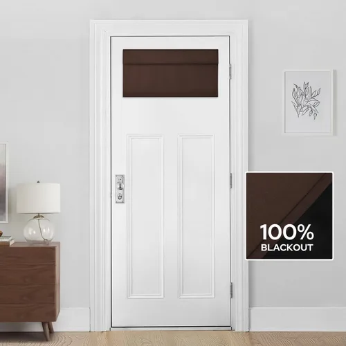 Vista 77 de HOMEIDEAS Cortinas 100% Opacas para Luces Laterales de Puerta Principal, Cubierta de Ventana de Puerta de Aula, Persianas de Privacidad