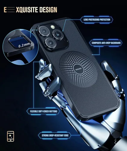 Vista 6 de Funda de refrigeración para iPhone 14 Max Pro, iPhone 14 Pro Max, disipación de calor [compatible con MagSafe], sin carga inalámbrica