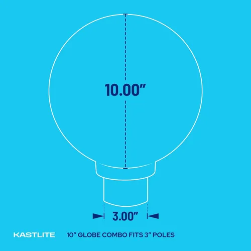 Vista 3 de KASTLITE Accesorio de iluminación combinado de poste de lámpara Lente acrílica transparente de 10 pulgadas con instalador negro y montaje