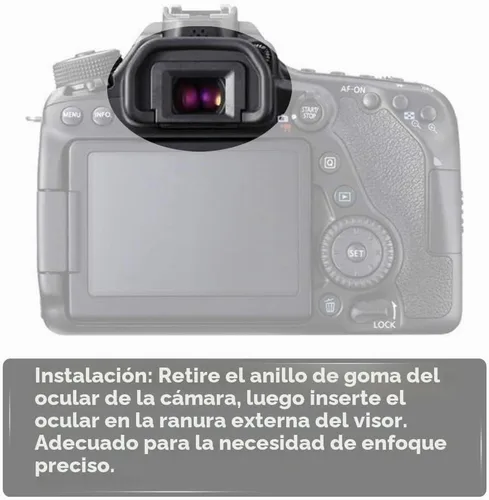 Vista 4 de 90D EB Visor ocular ocular para Canon EOS 90D/80D/70D/60D/50D/40D/20D/5D Mark ⅡI/6D MarkⅡI/6D MarkⅡI/Cámara digital [2 paquetes], repuesto ocular