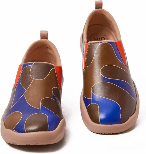 Vista 5 de UIN Zapatos para caminar para hombre sin cordones de gamuza de vaca casuales ligeros cómodos a la moda Cuenca Azul