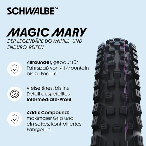Vista 2 de Schwalbe Magic Mary Evo Faltreifen/ 62-584 (27,5x2,4') Super Downhill