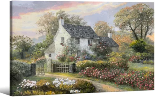 Vista 31 de Haitunone Póster de estanque de pato real con animales de granja, arte de pared, pintura de pato vintage, pintura al óleo, cazador de pájaros