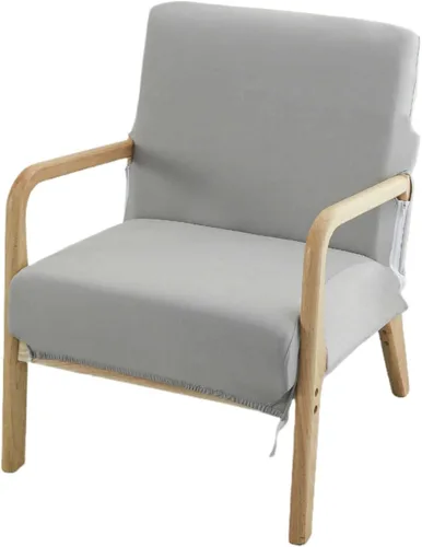Vista 10 de Funda elástica para silla moderna de mediados de siglo, funda para silla de acento sólido, sillón individual de tela para sala de estar, dormitorio