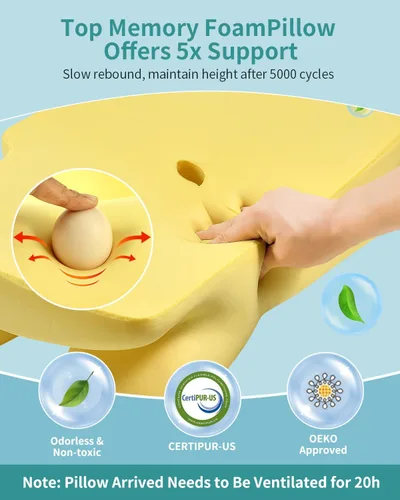 Vista 5 de Almohada Cervical para Alivio del Dolor de Cuello, Almohada Ergonómica para Dormir de Lado, Almohadas Ortopédicas de Espuma Viscoelástica