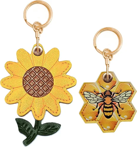 Vista 25 de CATCH ON Paquete de 2 fundas de cuero para Airtag para llavero, bonitos accesorios Kawaii adecuados para Airtag