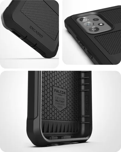 Vista 4 de ENCASED Falcon Armor - Carcasa para Samsung Galaxy A53 5G con protector de pantalla integrado (negro)