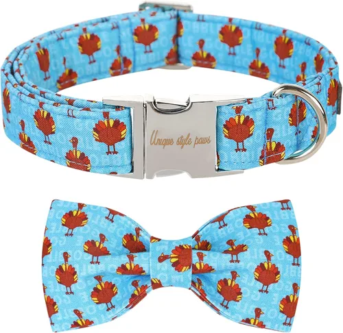 Vista 22 de Unique style paws - Collar de otoño para perros con lazo, collar para cachorros, regalo para mascotas, collar ajustable para perro, collares