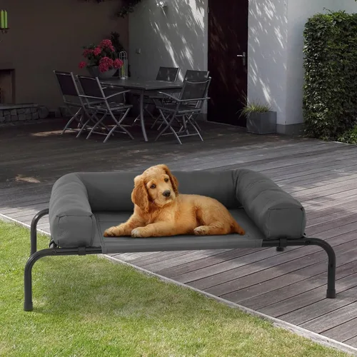 Vista 4 de MoNiBloom Cama elevada para perros para exteriores con cojín extraíble, cama elevada portátil para perros al aire libre con pies antideslizantes