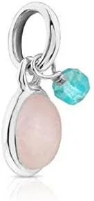 Vista 2 de TOUS Colgante pequeño de plata con cuarzo rosa y apatita, Metal