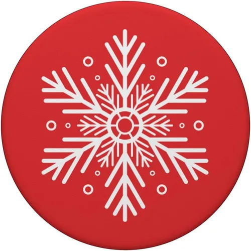 Vista 3 de Lindos copos de nieve blancos - PopSockets PopSockets estándar PopGrip de Navidad
