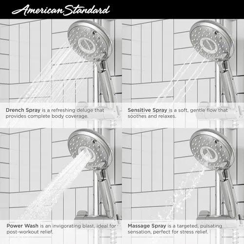 Vista 2 de American Standard 9238759.295 Spectra Sistema de riel de ducha manual filtrado en níquel cepillado
