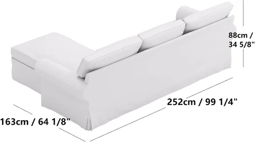 Vista 4 de Funda de sofá solamente. Sofá de dos plazas Ektorp de algodón denso (2 plazas) con funda de repuesto para diván compatible con la funda de sofá