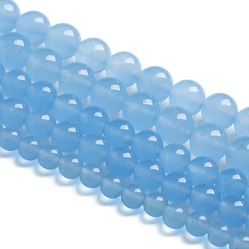 Vista 133 de 4MM 86 piezas Cuentas sueltas de piedra natural de amazonita calcedonia para hacer joyería DIY Pulsera Collar 1 hebra