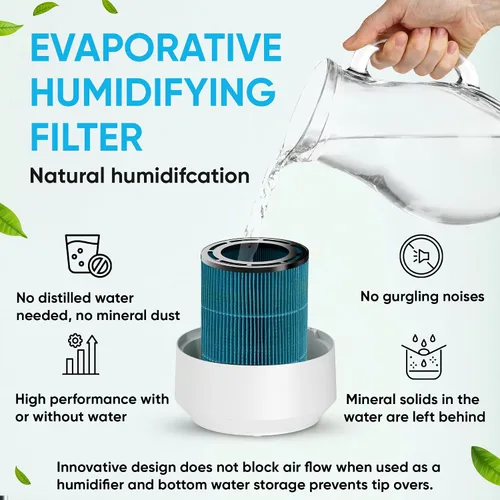 Vista 5 de Combo de purificador de aire y humidificador todo en uno para dormitorio, humidificador y purificador de aire inteligente 2 en 1 silencioso