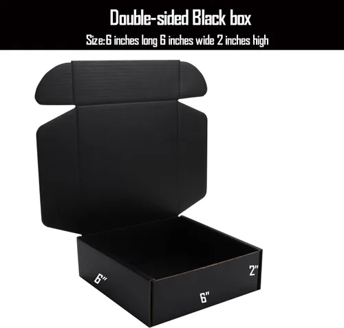 Vista 2 de Cajas de embalaje de envío pequeñas negras KAXILU 20 piezas Cajas de envío L6xW6xH2 pulgadas Adecuadas para embalaje de comercio electrónico