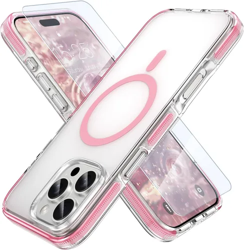 Vista 14 de MILPROX Compatible con iPhone 16 Pro Funda – con protector de pantalla – Compatible con MagSafe – Diseño magnético claro transparente – Que no se