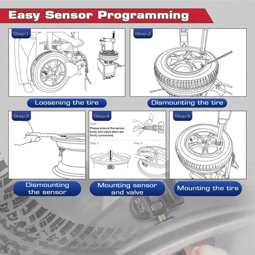 Vista 6 de Autel TPMS MX Sensor 315 433Mhz 2 en 1 Sensores de llantas, nivel OE, Press-Release universal, 100% programable por TPMS Tool TS408S TS501 PRO