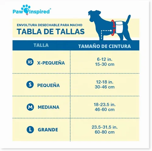 Vista 2 de Paw Inspired Bandas desechables para perros machos, banda para el vientre para perros Pañales desechables para perros Bandas para el vientre