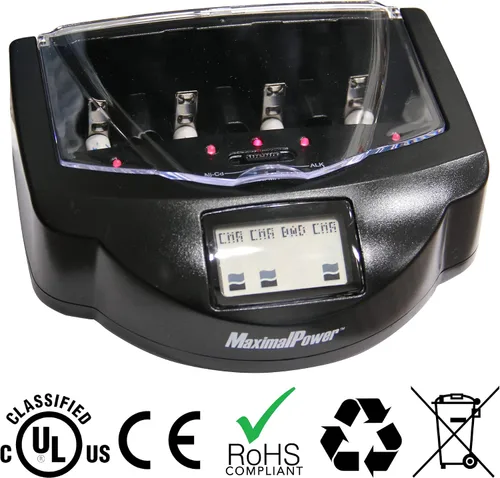 Vista 7 de MaximalPower cargador de batería recargable ultra rápido para 8 baterías AA/AAA Ni-Mh/Ni-Cd FC999 Negro