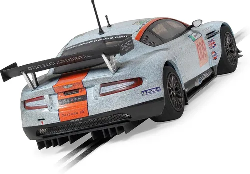 Vista 4 de Scalextric Aston Martin DBR9 ROFGO Gulf Edition #009 Livery sucio 1:32 Slot Race Car C4316