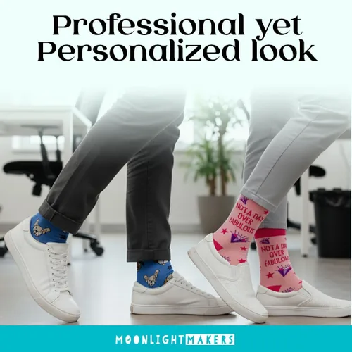 Vista 18 de Moonlight Makers Funny Colored Socks, Novelty Socks, Stocking Stuffer, Unisex Socks