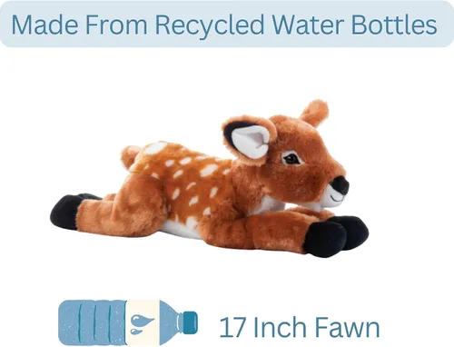 Vista 7 de The Petting Zoo Fawn - Animal de peluche, regalos para niños, animales salvajes del zoológico Onez, juguete de peluche de cervatillo de 17 pulgadas