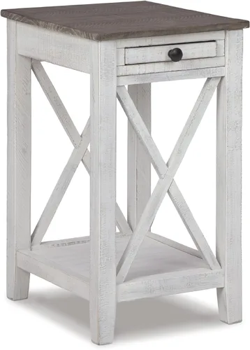 Vista 15 de Signature Design by Ashley Chairside End Table with Charging Station Blanco antiguo