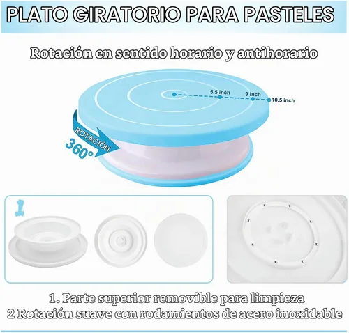 Vista 3 de Kit de suministros de decoración de pasteles, 255 piezas, juego de decoración de pasteles con tocadiscos para pasteles, 12 puntas de glaseado 181