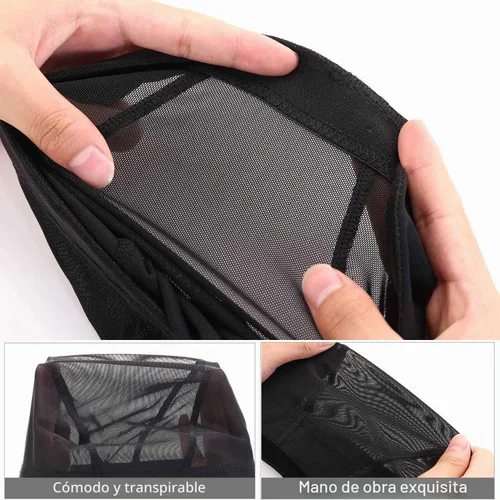 Vista 4 de Cabeza de peluca de 20 pulgadas, cabeza de bloque de maniquí de lona de corcho con soporte para hacer pelucas (20 pulgadas)