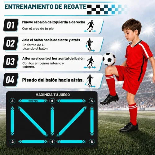 Vista 4 de Soccer Training Mat, Soccer Training Equipment, Soccer Gifts for Boys 8-12