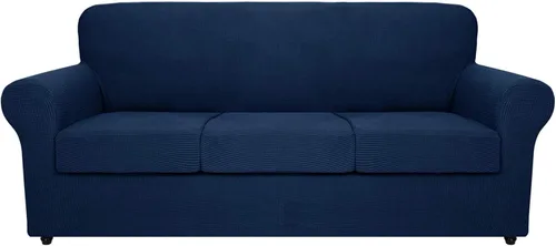 Vista 27 de MAXIJIN 2 piezas de fundas para silla con brazos, funda para silla de sofá para sala de estar, funda elástica para perros para una silla con 1 cojín
