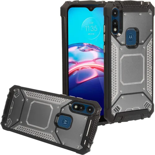 Vista 6 de Para Motorola Moto E (2020) XT2052 - Funda de aluminio de metal para teléfono - ZY1 Negro