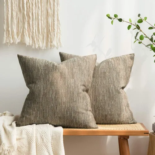 Vista 25 de MIULEE - Juego de 2 fundas de almohada decorativas de lino de arpillera, modernas, estilo campestre, rústicas, tejidas, con textura, para sofá, Gris