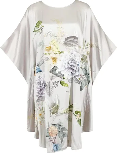 Vista 7 de Pijama de seda 100% para mujer, batas de baño de seda para mujer, batas de kimono de seda, batas de baño con mangas de muñeca, estampado floral