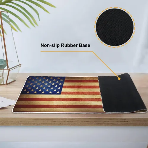 Vista 3 de Retro Old Flag Mouse Pad Large Gaming Mousepad with Non- Slip Rubber Base Smooth Face Desktop Mouse Pad Mous Office Essentials for Women for School
