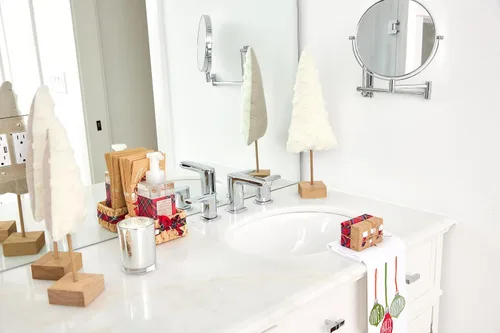 Vista 6 de Mud Pie White Dot - Mesa para árbol de Navidad, tamaño grande