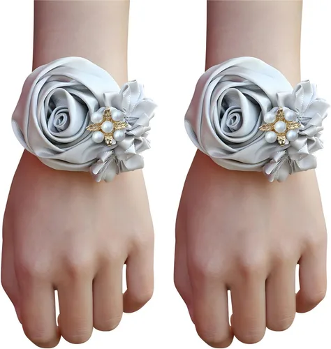 Vista 8 de Boutonniere de rosas de satén, 2 piezas para boda, novio, padrino, padrino, mejor hombre, padre, alfiler de solapa, agujero de botón, flor