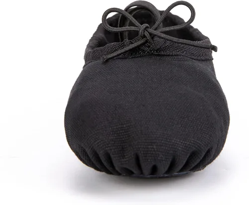 Vista 3 de Zapatillas de ballet de lona para niñas y niños (bebéniño pequeñoniño grande), zapatos de baile de práctica de yoga con suela dividida