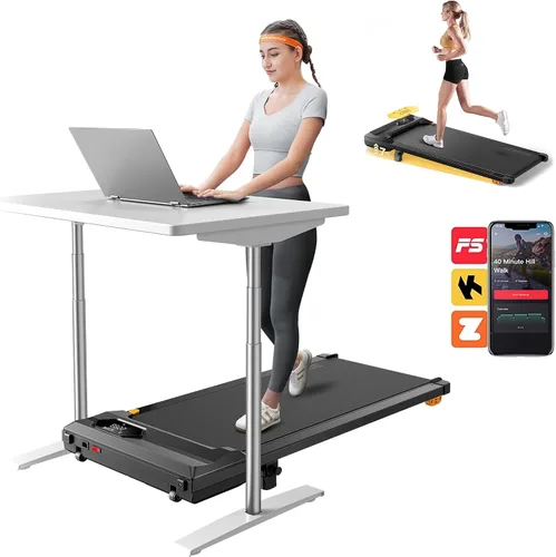 Vista 2 de Acezoe Foldable Treadmill with 10% Incline and Handle Bar, 4 in 1 Foldabla Treadmills for Home, Under Desk Treadmill with 300LBS Capacity, Walking